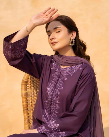 Plum Aura Embroidered