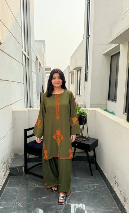 Olive Ember Embroidered