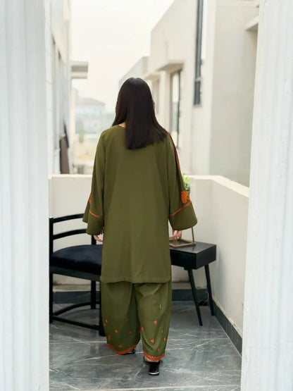 Olive Ember Embroidered